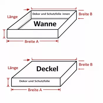 Edelstahlwanne Metallwanne V2A 0,8 mm geschliffen
