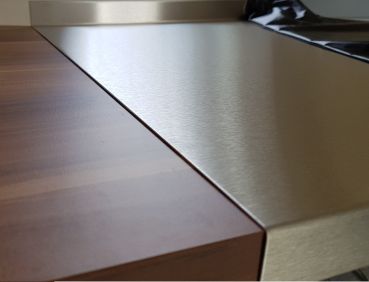 1 x Edelstahl Tischabdeckung K240 Maße siehe Beschreibung 