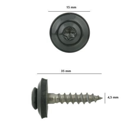 Spenglerschrauben Anthrazit RAL 7016 mit Dichtscheibe – Edelstahl A2