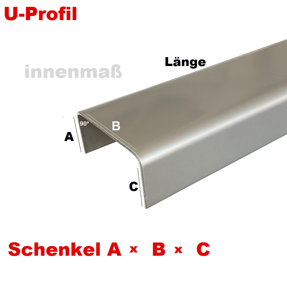Edelstahl U-Profil Kantenschutz Einfassprofil C-Profil Schiene 40x40x100mm-1,5mm