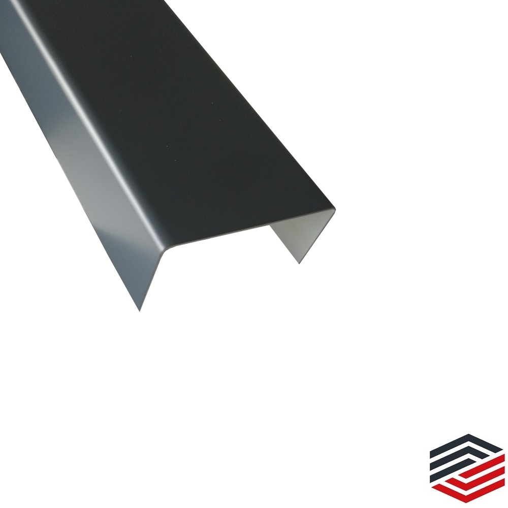 U-Profil Aluminium Schwarz lackiert RAL9005 1,5 mm Abdeckleiste Alu bis 2 Meter 