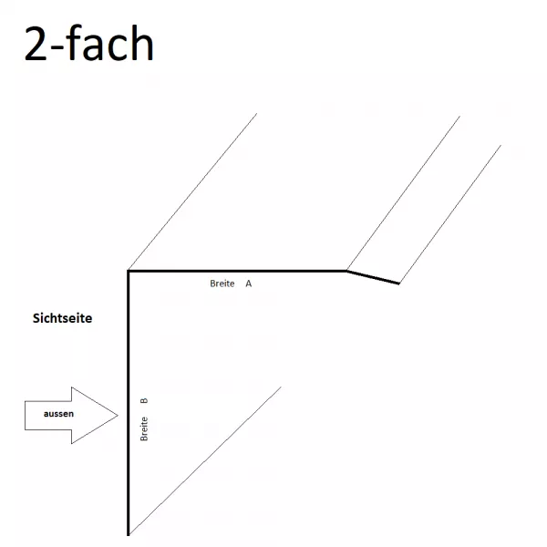 Winkel Stahl verzinkt RAL 9007 Graualuminium 0,75mm