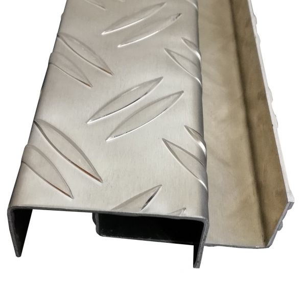 Alu Riffelblech Winkel 1000mm - Riffelblech Aluminium 50x50mm Schenkel