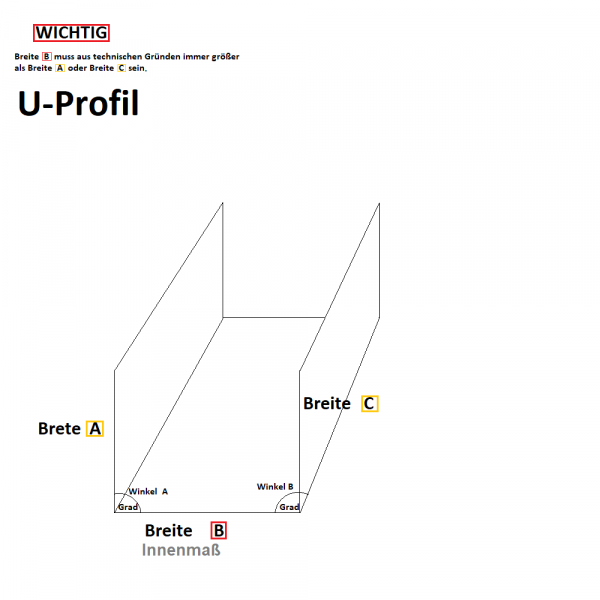 U-Profil aus Alu Riffelblech Quintett 5/6,5 mm