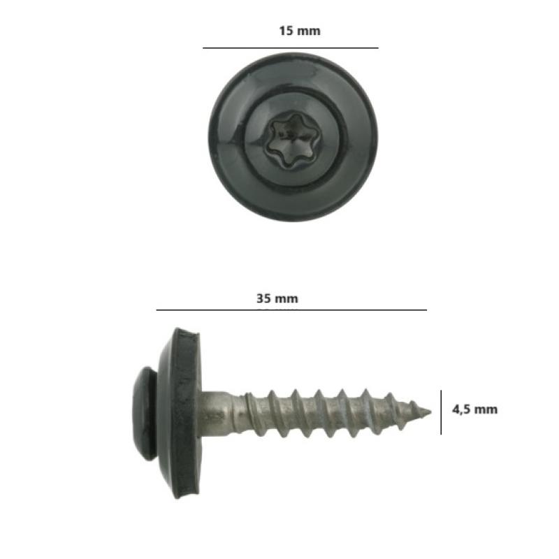 Spenglerschrauben Anthrazit RAL 7016 mit Dichtscheibe – Edelstahl A2