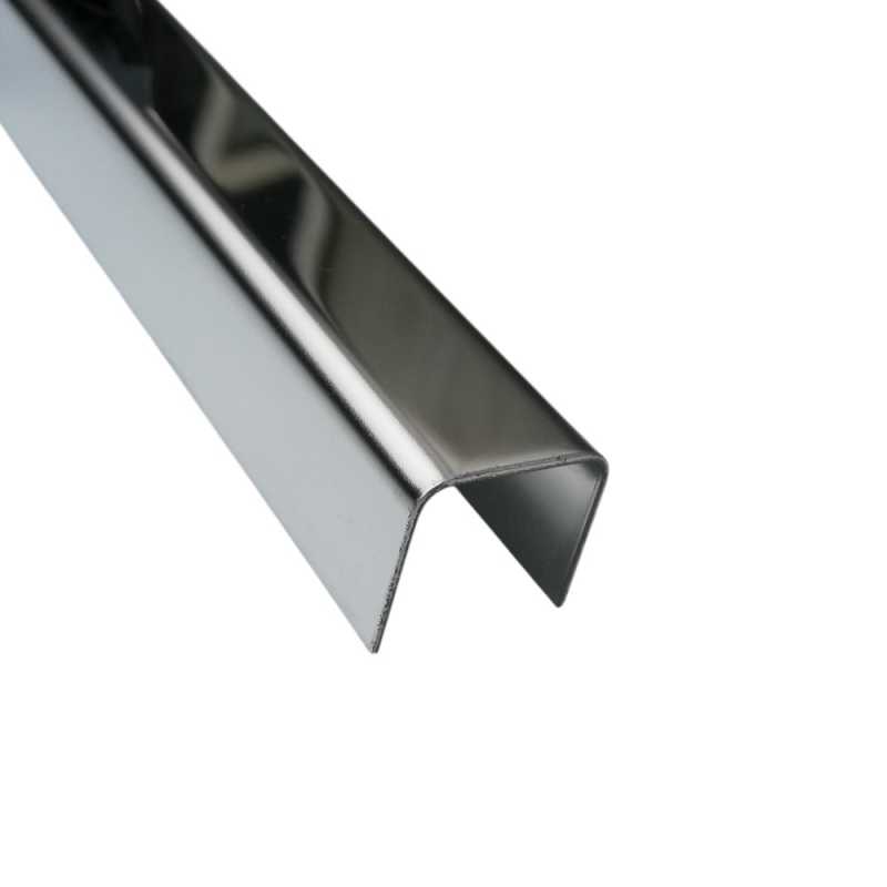 Edelstahl U-Profil 0,8 mm stark V2A Super-Mirror 8