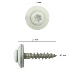 Spenglerschrauben Weiß RAL 9010 mit Dichtscheibe – Edelstahl A2