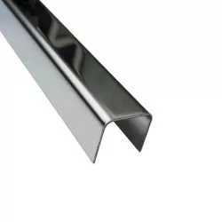 Edelstahl U-Profil 0,8 mm stark V2A Super-Mirror 8